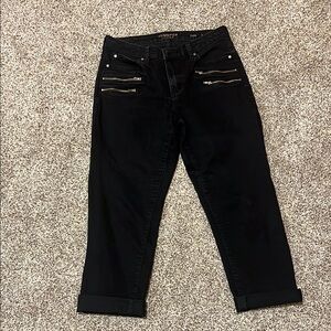Women's Black Jeans with Zipper Accents